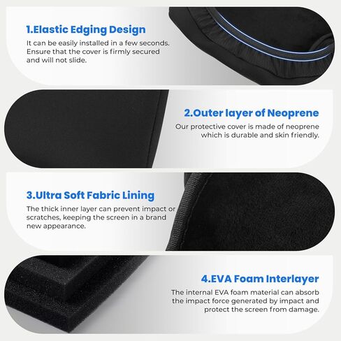 2-Pack Neoprene Screen Protectors Compatible with Cadillac Escalade/Chevy GMC Yukon/Tahoe Suburban 2021-2026, Rear Seat Entertainment Screen Cover Anti-Scratch Neoprene Protective Padded Cover in Kuwait