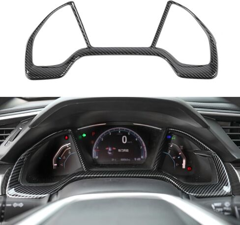 YINGTUU لملحقات Honda Civic الجيل العاشر 2016 2017 2018 2019 2020 2021 غطاء ديكور مسند ذراع الباب الداخلي شارات حماية ليس لطراز كوبيه نمط ألياف الكربون in Kuwait