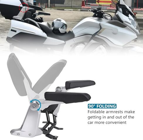Motorcycle Adjustable Rear Passenger Armrests Fit for BMW K1600GTL 2010-2018, Armrests Replacement Accessories Parts, Black in Saudi Arabia