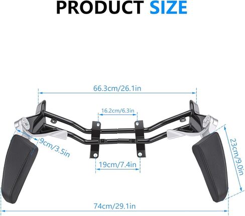 Motorcycle Adjustable Rear Passenger Armrests Fit for BMW K1600GTL 2010-2018, Armrests Replacement Accessories Parts, Black in Saudi Arabia