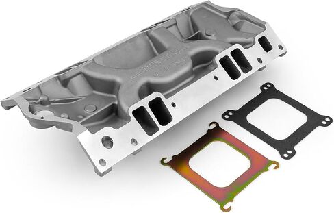Speedmaster 1-147-004 متوافق مع Chevy SBC 350 Vortec مشعب سحب الألومنيوم منخفض الارتفاع [Satin] in Kuwait