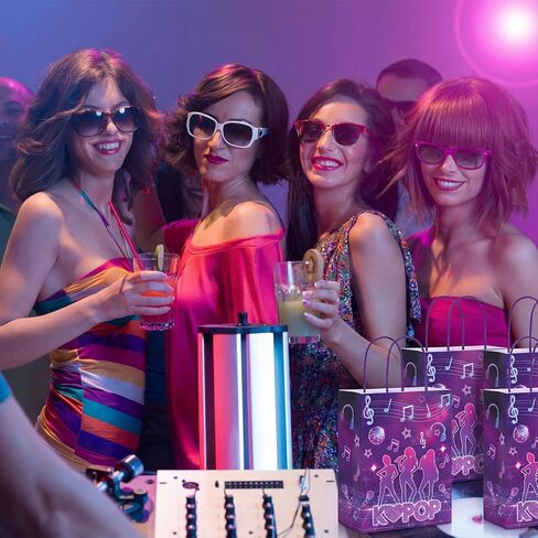 FunooFuno 24 قطعة من أكياس هدايا حفلات Kpop الأرجوانية مع مقابض Kpop Goodie Candy Party Favors أكياس كبيرة من ورق الكرافت K Pop Music وحفلات أعياد الميلاد وحفلات الديسكو ومستلزمات التخرج in Kuwait
