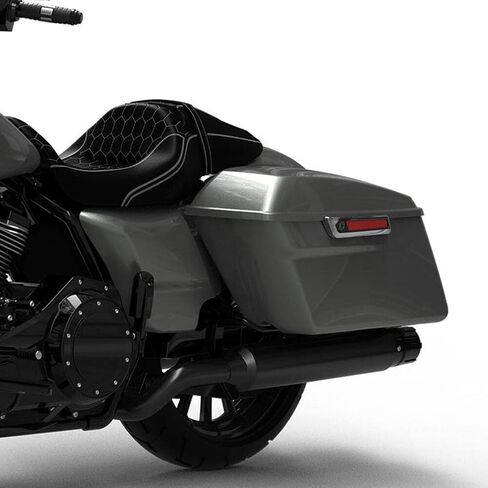 HR3 لحقائب السرج الصلبة باللون الرمادي الصناعي المتوافقة مع 2019 Road Glide FLTRX مناسب لـ 2014-2023 Harley Touring Road King Road Glide Street Glide Electra Glide in Kuwait