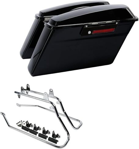 Hard Saddlebags Saddle bags W/Chrome Conversion Brackets for Harley Davidson 1984-2017 Softail Models FLST, FLSTC, FLSTF, FLSTN FLSTS models,Vivid Black in Saudi Arabia