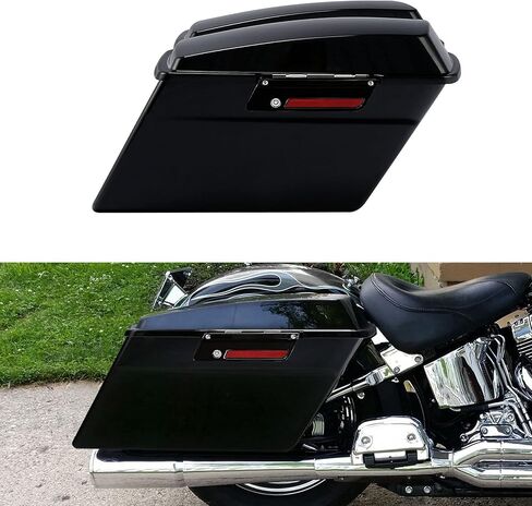 Hard Saddlebags Saddle bags W/Chrome Conversion Brackets for Harley Davidson 1984-2017 Softail Models FLST, FLSTC, FLSTF, FLSTN FLSTS models,Vivid Black in Saudi Arabia