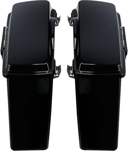 Hard Saddlebags Saddle bags W/Chrome Conversion Brackets for Harley Davidson 1984-2017 Softail Models FLST, FLSTC, FLSTF, FLSTN FLSTS models,Vivid Black in Saudi Arabia