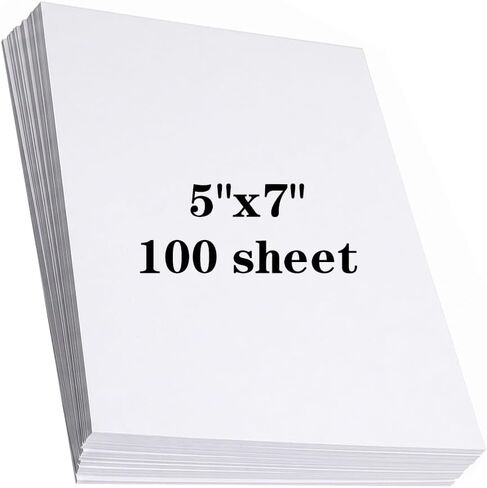 100pcs 5" x 7" Inch Cardstock Printable Invitation Paper for Student Flashcard and Corporate Speech Note, Blank Postcard Announcement Thank You Card Scrapbooker Craft Small Business in Saudi Arabia
