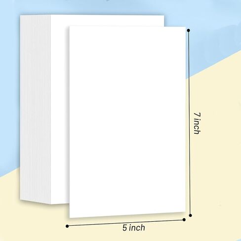 100pcs 5" x 7" Inch Cardstock Printable Invitation Paper for Student Flashcard and Corporate Speech Note, Blank Postcard Announcement Thank You Card Scrapbooker Craft Small Business in Saudi Arabia