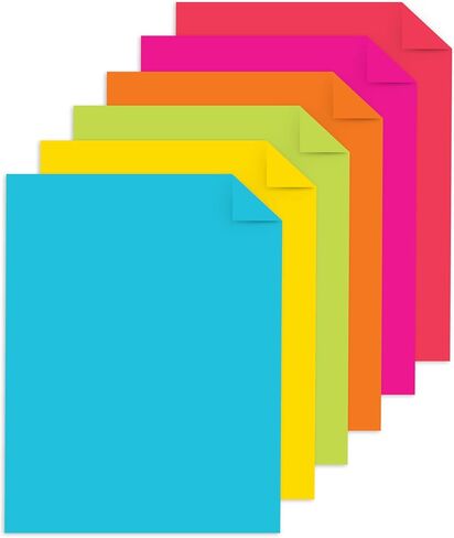 Astrobrights Colored Cardstock, Brilliant Assortment, 6-Colors, 65 lb./176 gsm, 8.5" x 11", 126 Sheets, Acid‑Free, Lignin‑Free, Perfect for School, Office & DIY (92063) in Kuwait