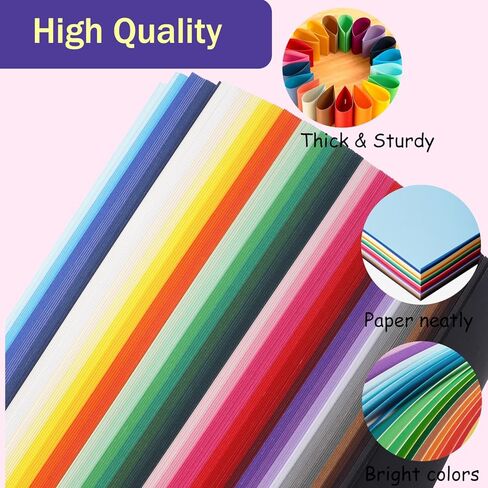 200 Sheets Colored Cardstock, 8.5" x 11" Colored Copy Paper Cardstock 40 Assorted Colors, 180g/65lb Construction Paper for Scrapbook School Office Printing DIY Craft in Saudi Arabia