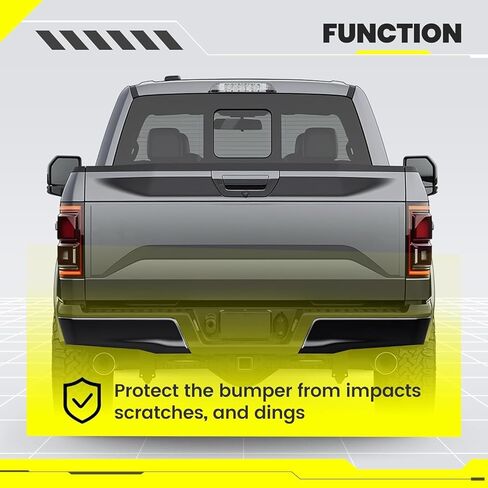 KUAFU Rear Bumper End Cap Compatible with 2015-2020 Ford F150 FO1102382 W/O Parking Sensor Hole Steel Bumper Guard Pad Cover Steel Powder Coated Black (2Pcs) in Kuwait