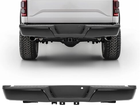 KUAFU Rear Bumper End Cap Compatible with 2015-2020 Ford F150 FO1102382 W/O Parking Sensor Hole Steel Bumper Guard Pad Cover Steel Powder Coated Black (2Pcs) in Kuwait