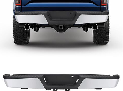 KUAFU Rear Bumper End Cap Compatible with 2015-2020 Ford F150 FO1102382 W/O Parking Sensor Hole Steel Bumper Guard Pad Cover Steel Powder Coated Black (2Pcs) in Kuwait