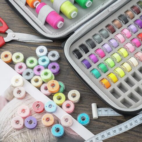 Bobbin Holder Case Thread Organizer, Spool Storage Container Holds Up to 84pcs Bobbins and 24pcs Sewing Thread Spools Compatible with Brother for Janome for Babylock for Singer (Box Only) in Saudi Arabia