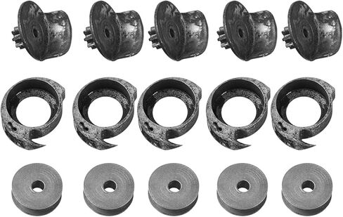 Kodrily 17mm Sewing Bobbins, 5 Sets Spool Bobbin Holder, Chinese Shoe Patcher Bobbins for Cobbler Sewing Machine, Hand Cranked Leather Machine Mending Repair Iron Parts Accessories in Kuwait