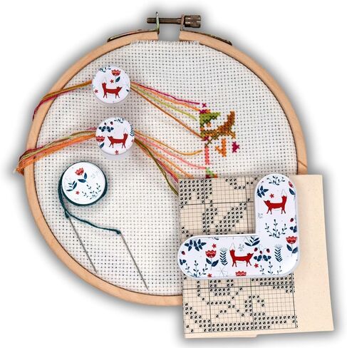 Cross Stitch Accessories Set of 4 Tool for Embroidery Parking Bobbins Cross Stitch Pattern Minder Magnetic Counter Embroidery Kit for Beginners Thread Organizer Tools Sewing notions Accessory in Kuwait