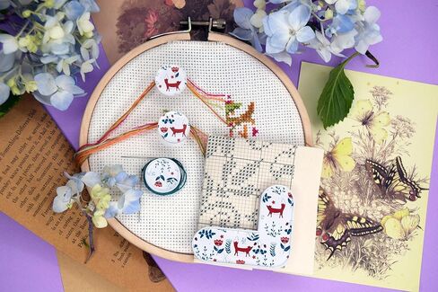 Cross Stitch Accessories Set of 4 Tool for Embroidery Parking Bobbins Cross Stitch Pattern Minder Magnetic Counter Embroidery Kit for Beginners Thread Organizer Tools Sewing notions Accessory in Kuwait