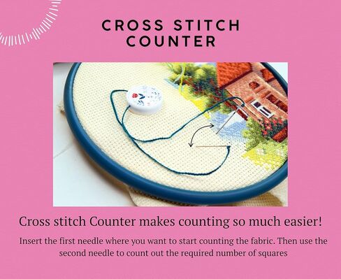 Cross Stitch Accessories Set of 4 Tool for Embroidery Parking Bobbins Cross Stitch Pattern Minder Magnetic Counter Embroidery Kit for Beginners Thread Organizer Tools Sewing notions Accessory in Kuwait