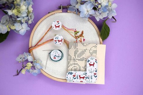 Cross Stitch Accessories Set of 4 Tool for Embroidery Parking Bobbins Cross Stitch Pattern Minder Magnetic Counter Embroidery Kit for Beginners Thread Organizer Tools Sewing notions Accessory in Kuwait