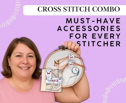 Cross Stitch Accessories Set of 4 Tool for Embroidery Parking Bobbins Cross Stitch Pattern Minder Magnetic Counter Embroidery Kit for Beginners Thread Organizer Tools Sewing notions Accessory in Kuwait