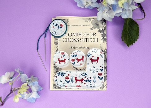 Cross Stitch Accessories Set of 4 Tool for Embroidery Parking Bobbins Cross Stitch Pattern Minder Magnetic Counter Embroidery Kit for Beginners Thread Organizer Tools Sewing notions Accessory in Kuwait