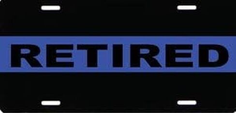 Thin Blue Line Retired Metal License Plate in Saudi Arabia