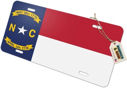 GRAPHICS & MORE North Carolina State Flag Novelty Metal Vanity License Tag Plate in Kuwait
