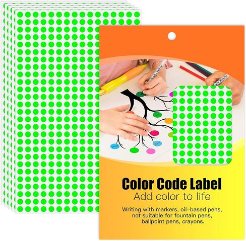 Color Coding Labels, 1/4 Inch Round Color Dots Labels (4200 Pcs, 10 Sheets) - Small Circle Stickers for File Folder Tabbing, Office Organization, Inventory Systems （White） in Saudi Arabia