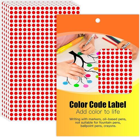 Color Coding Labels, 1/4 Inch Round Color Dots Labels (4200 Pcs, 10 Sheets) - Small Circle Stickers for File Folder Tabbing, Office Organization, Inventory Systems （White） in Saudi Arabia