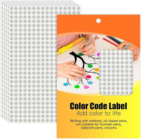 Color Coding Labels, 1/4 Inch Round Color Dots Labels (4200 Pcs, 10 Sheets) - Small Circle Stickers for File Folder Tabbing, Office Organization, Inventory Systems （White） in Saudi Arabia