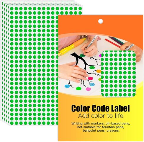 Color Coding Labels, 1/4 Inch Round Color Dots Labels (4200 Pcs, 10 Sheets) - Small Circle Stickers for File Folder Tabbing, Office Organization, Inventory Systems （White） in Saudi Arabia