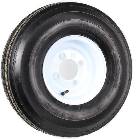 eCustomrim Trailer Tire On Rim 5.70-8 570-8 5.70 X 8 8 Inch Load Range B 4 Lug White Wheel - 2 Year Warranty w/Roadside in Kuwait