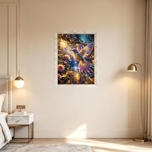 YQFCZDQ Hummingbird Diamond Art Kits for Adults,Magic Forest 5D Diamond Painting Kits for Adults Beginners,DIY Full Round Drill Diamond Dots Pictures Gem Art Kits for Adult,Home Wall Decor 12x16 in in Saudi Arabia