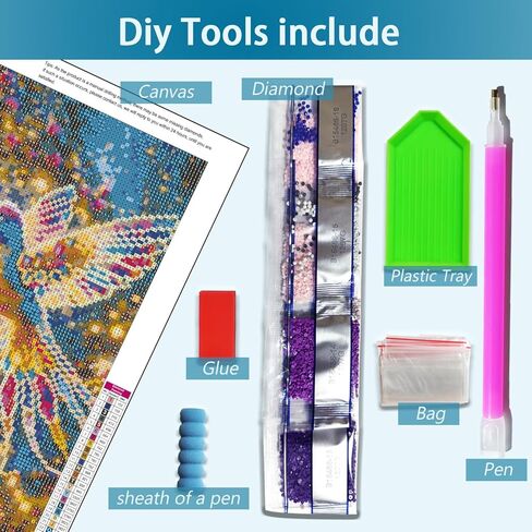 YQFCZDQ Hummingbird Diamond Art Kits for Adults,Magic Forest 5D Diamond Painting Kits for Adults Beginners,DIY Full Round Drill Diamond Dots Pictures Gem Art Kits for Adult,Home Wall Decor 12x16 in in Saudi Arabia