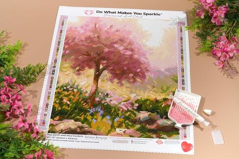 DIAMOND ART CLUB Maui Gardens Diamond Painting Kit, Fun DIY Crafts for Adults, Round Diamond Art Canvas by Thomas Kinkade, 13" x 16" (33 cm x 40.5 cm) in Kuwait