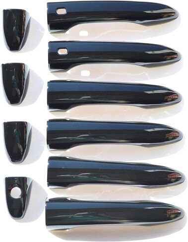 Trim Illusion Chrome Delete Gloss Black Exterior Door Handle Cover Overlay for 2017-2026 Jeep Compass | Easy No-Tool Install | US Patented in Kuwait