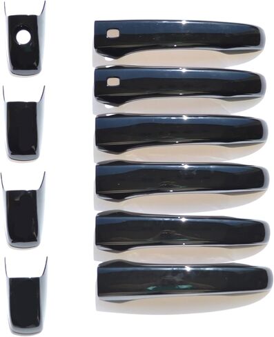 Trim Illusion Chrome Delete Gloss Black Door Handle Cover Overlay for 08-26 Black Door Handle Cover for Certain Dodge, Chrysler, Jeep and Volkswagen Models | Easy No-Tool Install | US Patented in Kuwait