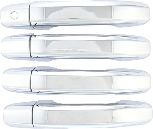 Trim Illusion Chrome Patented Door Handle Cover Overlay for 2019-2026 Chevrolet Silverado, Tahoe, Suburban & GMC Sierra, Yukon, Hummer EV | Easy No-Tool Install | US Patented in Kuwait