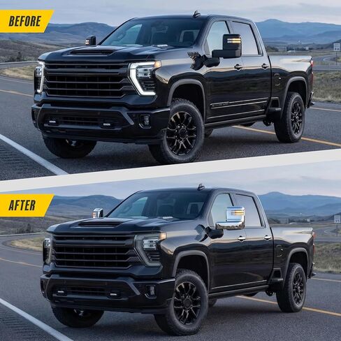 Trim Illusion Chrome Patented Door Handle Cover Overlay for 2019-2026 Chevrolet Silverado, Tahoe, Suburban & GMC Sierra, Yukon, Hummer EV | Easy No-Tool Install | US Patented in Kuwait