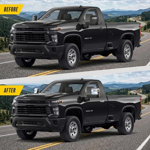 Trim Illusion Chrome Patented Door Handle Cover Overlay for 2019-2026 Chevrolet Silverado, Tahoe, Suburban & GMC Sierra, Yukon, Hummer EV | Easy No-Tool Install | US Patented in Kuwait