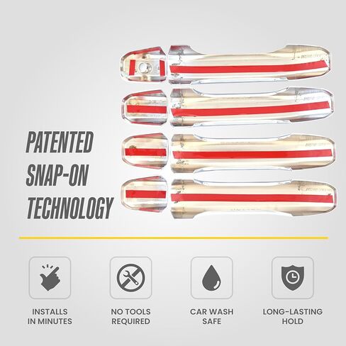 Trim Illusion Chrome Patented Door Handle Cover Overlay for 2019-2026 Chevrolet Silverado, Tahoe, Suburban & GMC Sierra, Yukon, Hummer EV | Easy No-Tool Install | US Patented in Kuwait
