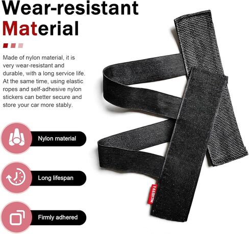 1 PC Elastic Car Trunk Organizer Strap, Adjustable Hook and Loop Tape Cargo Fixing Belt, Self-Adhesive Magic Tape Trunk Storage Organizer, Universal for Cars SUVs (Black) in Saudi Arabia