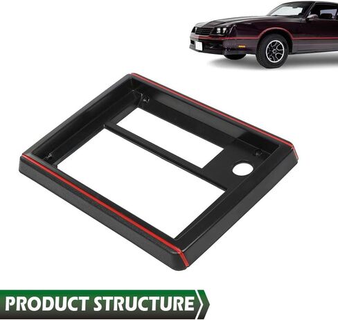 لوحة وجه راديو LQI متوافقة مع Chevy Monte Carlo/تناسب Chevy El Camino 1981 1982 1983 1984 1985 1986 1987 1988 أسود مع زخرفة حمراء in Kuwait
