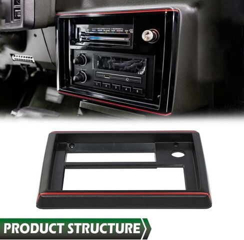 لوحة وجه راديو LQI متوافقة مع Chevy Monte Carlo/تناسب Chevy El Camino 1981 1982 1983 1984 1985 1986 1987 1988 أسود مع زخرفة حمراء in Kuwait