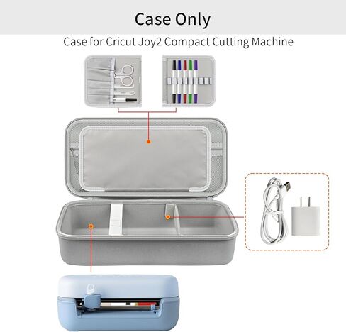Hard Case for Cricut Joy 2 Compact Cutting Machine, Organizer with Divider for Machine, Scoring Tool & Mat, for hobbyist crafters, beginners, Only Case in Saudi Arabia