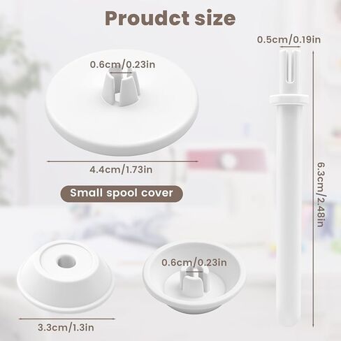 3 PCS Spool Pin Cap Set, Thread Holder Accessories Compatible with Janome Singer Viking White Bernina Sewing Machines. in Kuwait