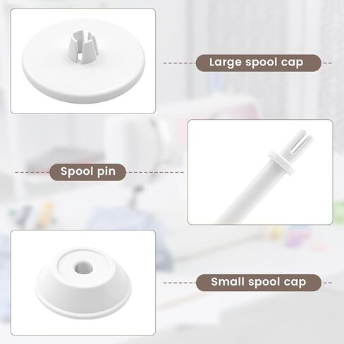 3 PCS Spool Pin Cap Set, Thread Holder Accessories Compatible with Janome Singer Viking White Bernina Sewing Machines. in Kuwait