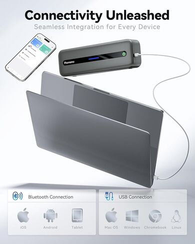 Phomemo Portbale Printers Wireless for Travel, M832 Bluetooth Thermal Printer 8.5'' x 11'', Comaptible with Android & iOS Phone and Laptop, Small Mobile Printer for Office School Home Use in Kuwait