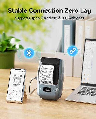 NIIMBOT M2 2 Inch Bluetooth Thermal Transfer Sticker Printer Support Color Ribbon, Versatile Labeling Machine for Office Organization & Business School Home, Compatible with iOS/Android/PC - Blue in Kuwait