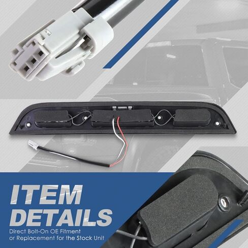 Auto Dynasty LED 3rd Third Tail Brake Light Compatible with 2015-2020 Ford F-150/2017-2020 F250 F350 F450 F550 Super Duty, Chrome Housing Centre High Mount Cargo Lamp in Kuwait